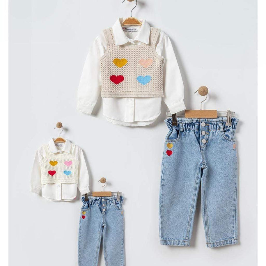 Ensemble 3 pièces pour filles - babyboss Mode - pour bébé Maroc -www.babyboss.ma