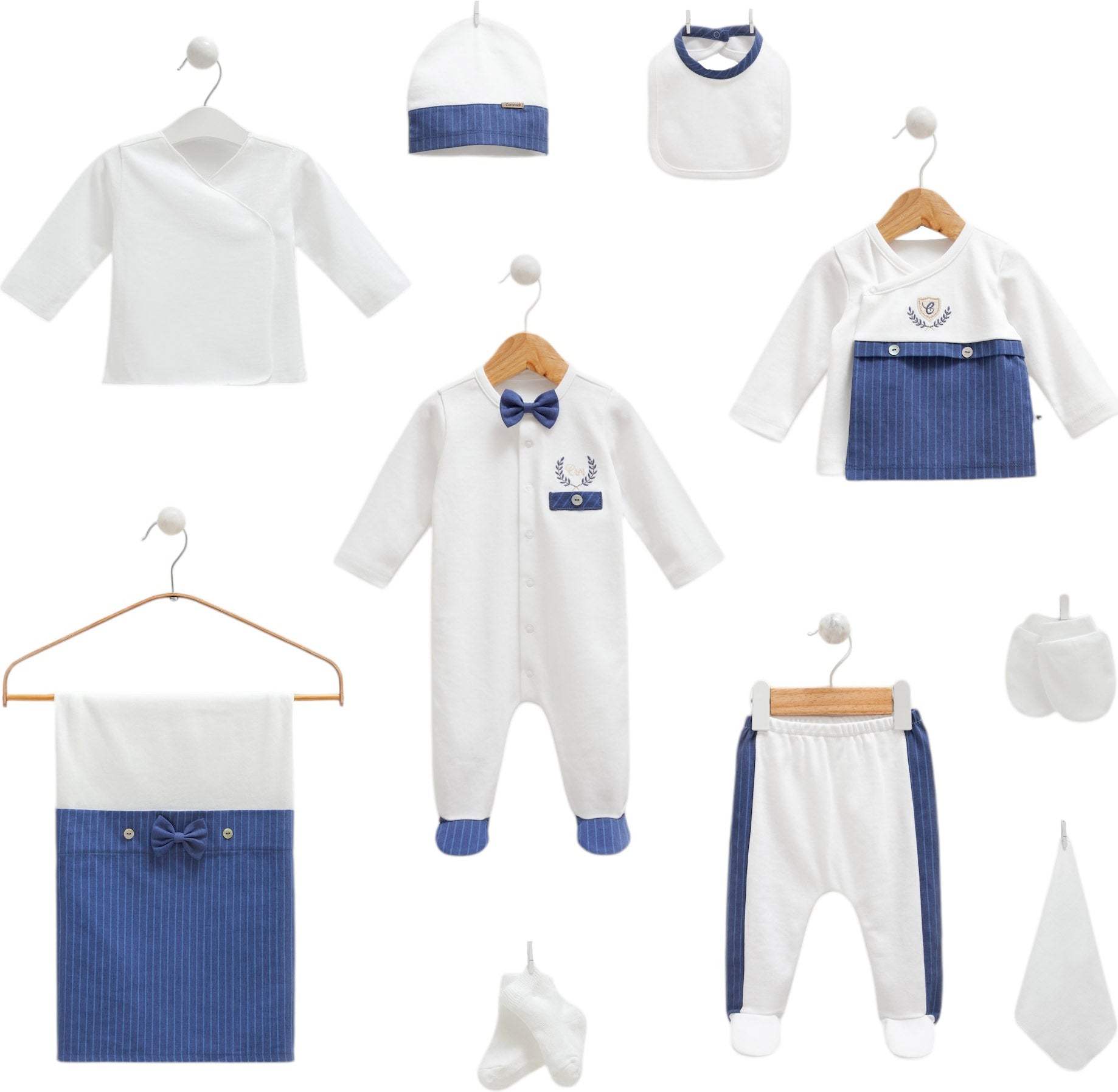 Pack de 10 pieces bleu marine - Caramell - Pack naissance pour bébé Maroc -www.babyboss.ma