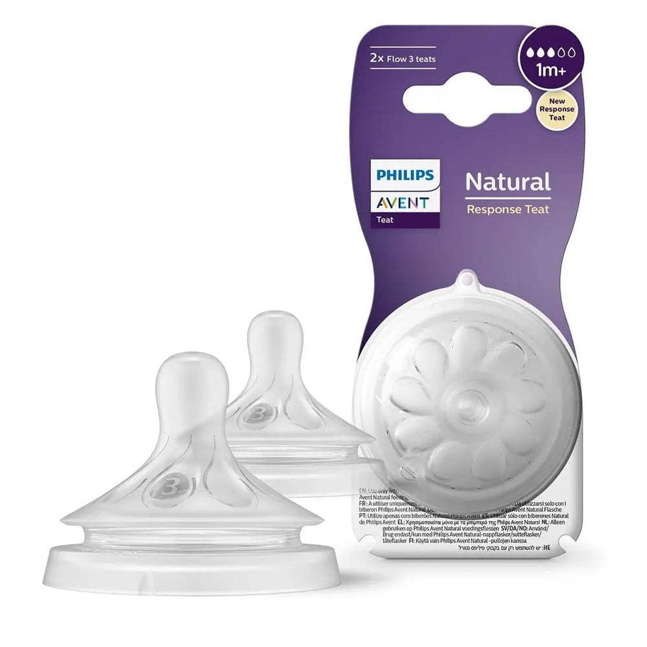 Philips Avent 2 Tétines Natural Débit Lent - 1mois+ - Philips Avent - Tétines pour bébé Maroc -www.babyboss.ma