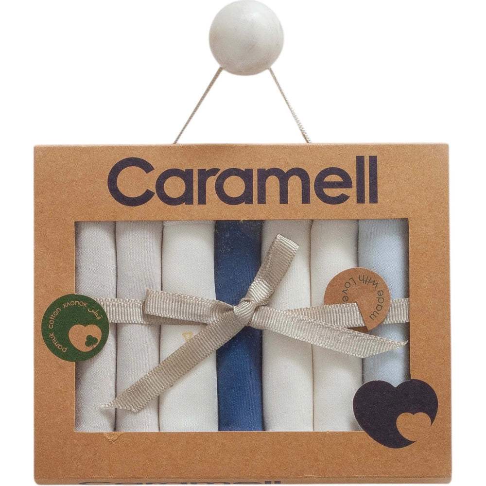 Lot de 7 mouchoirs pour bébé - gris - Caramell - Caramell - Mouchoirs pour bébé Maroc -www.babyboss.ma