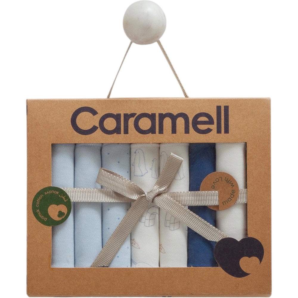 Lot de 7 mouchoirs pour bébé - gris - Caramell - Caramell - Mouchoirs pour bébé Maroc -www.babyboss.ma