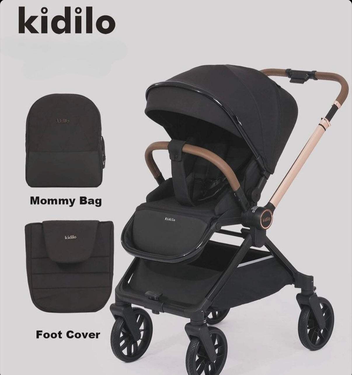 Poussette réversible avec couvre-jambes – Kidilo - Kidilo - pour bébé Maroc -www.babyboss.ma