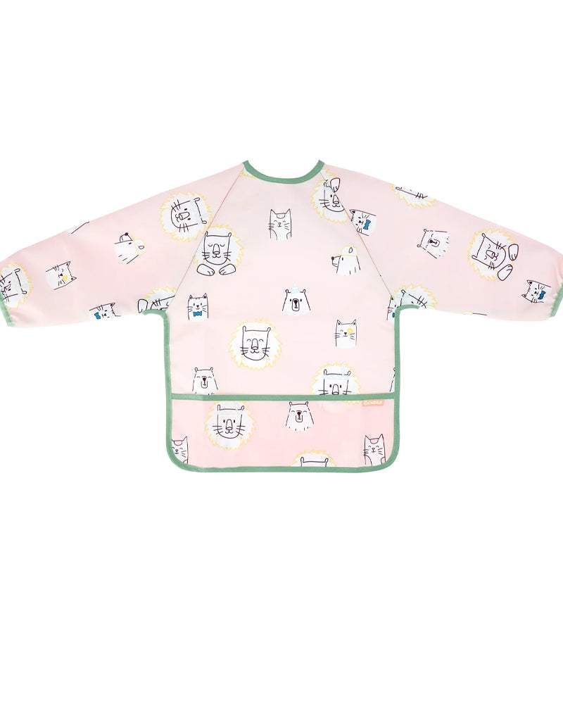 Badabulle Bavoir manches longues animaux - Rose - Badabulle - Bavoirs pour bébé Maroc -www.babyboss.ma