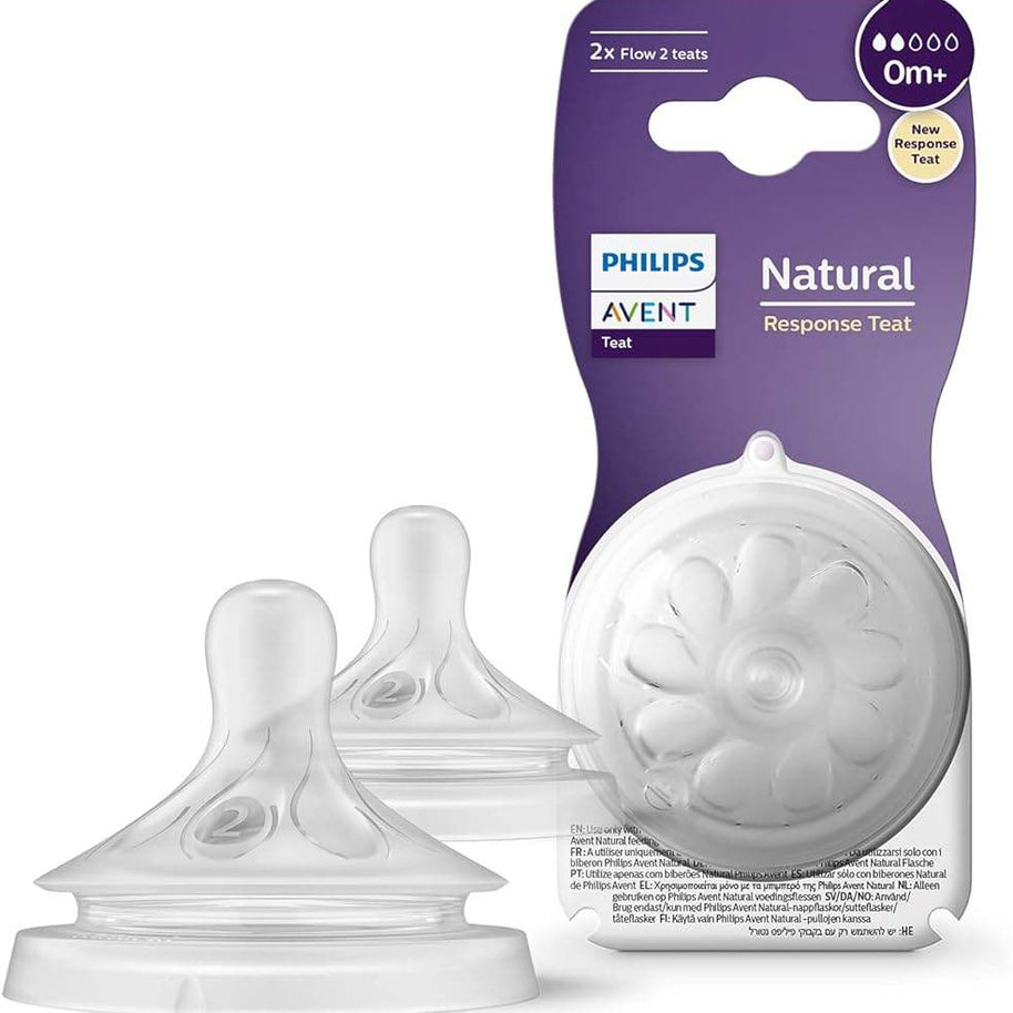 Philips Avent 2 Tétines Natural Débit Nouveau-né - 0mois+ - Philips Avent - Tétines pour bébé Maroc -www.babyboss.ma