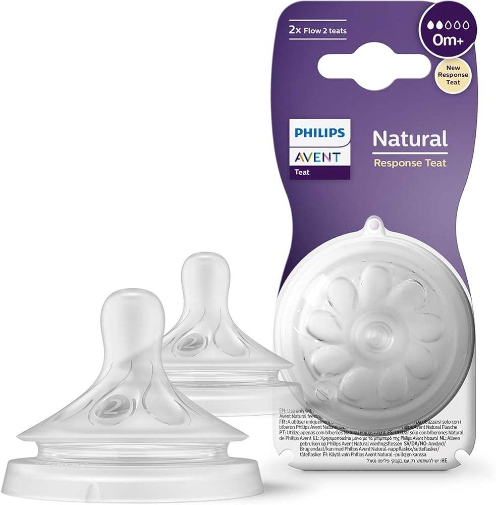 Philips Avent 2 Tétines Natural Débit Nouveau-né - 0mois+ - Philips Avent - Tétines pour bébé Maroc -www.babyboss.ma