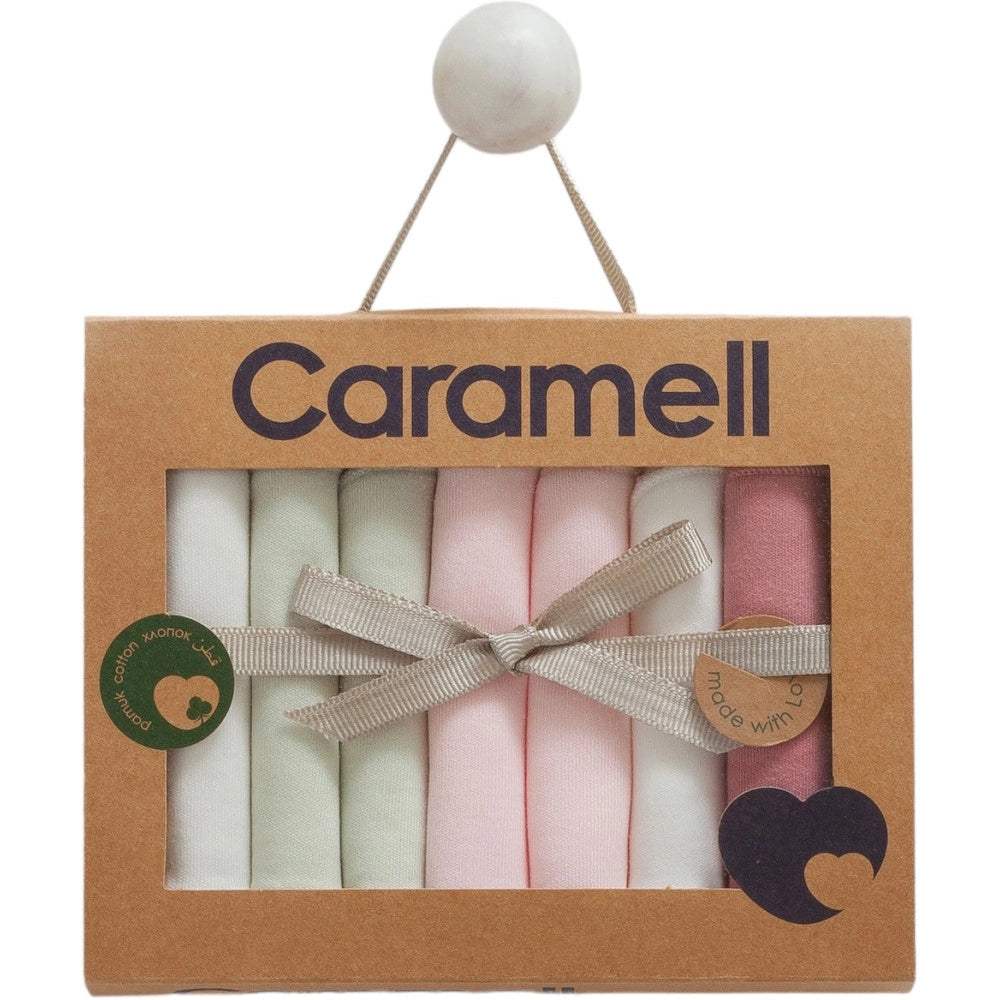 Lot de 7 mouchoirs pour bébé - vert Caramell - Caramell - Mouchoirs pour bébé Maroc -www.babyboss.ma