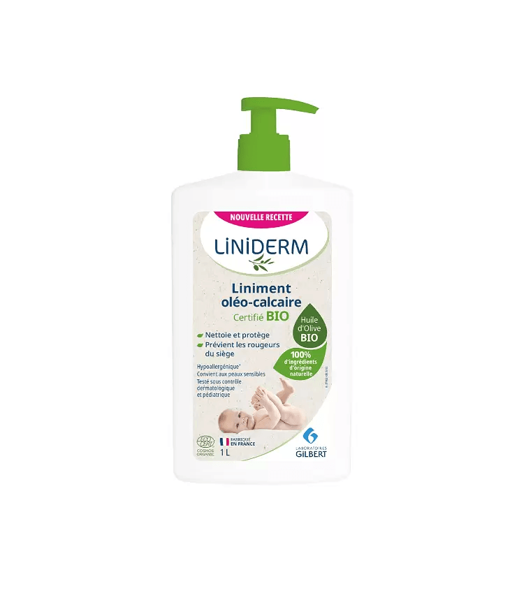 Gilbert Liniderm Liniment Oléo-Calcaire Stabilisé - 1L avec Pompe - Gilbert - Hygiène et Soin pour bébé Maroc -www.babyboss.ma