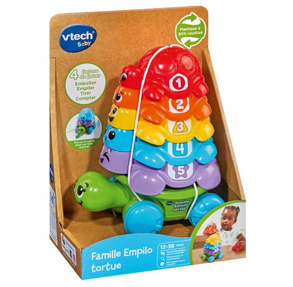 Famille empilo tortue - Vtech - Vtech - Jouets à empiler pour bébé Maroc -www.babyboss.ma