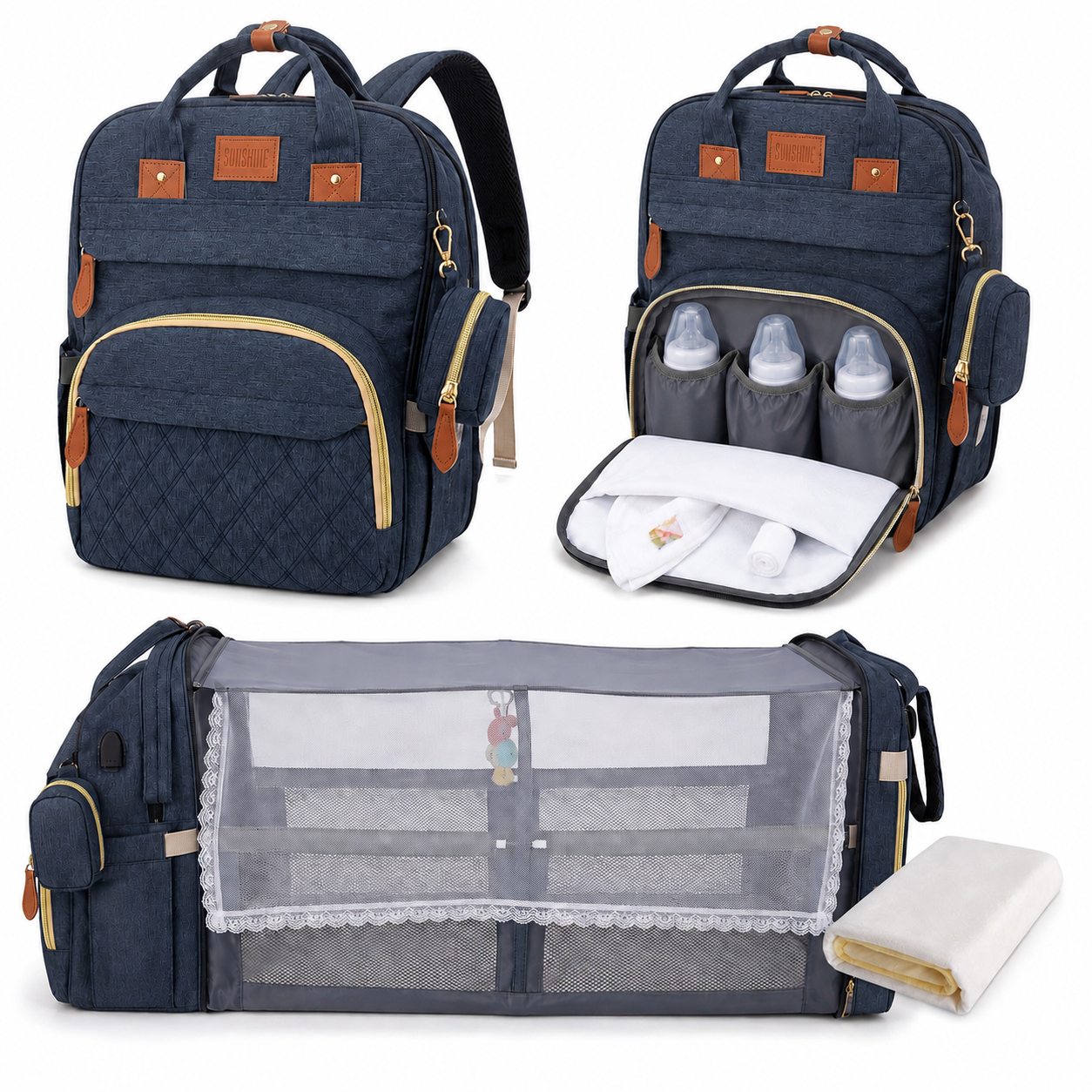 Sac à dos à langer multifonction