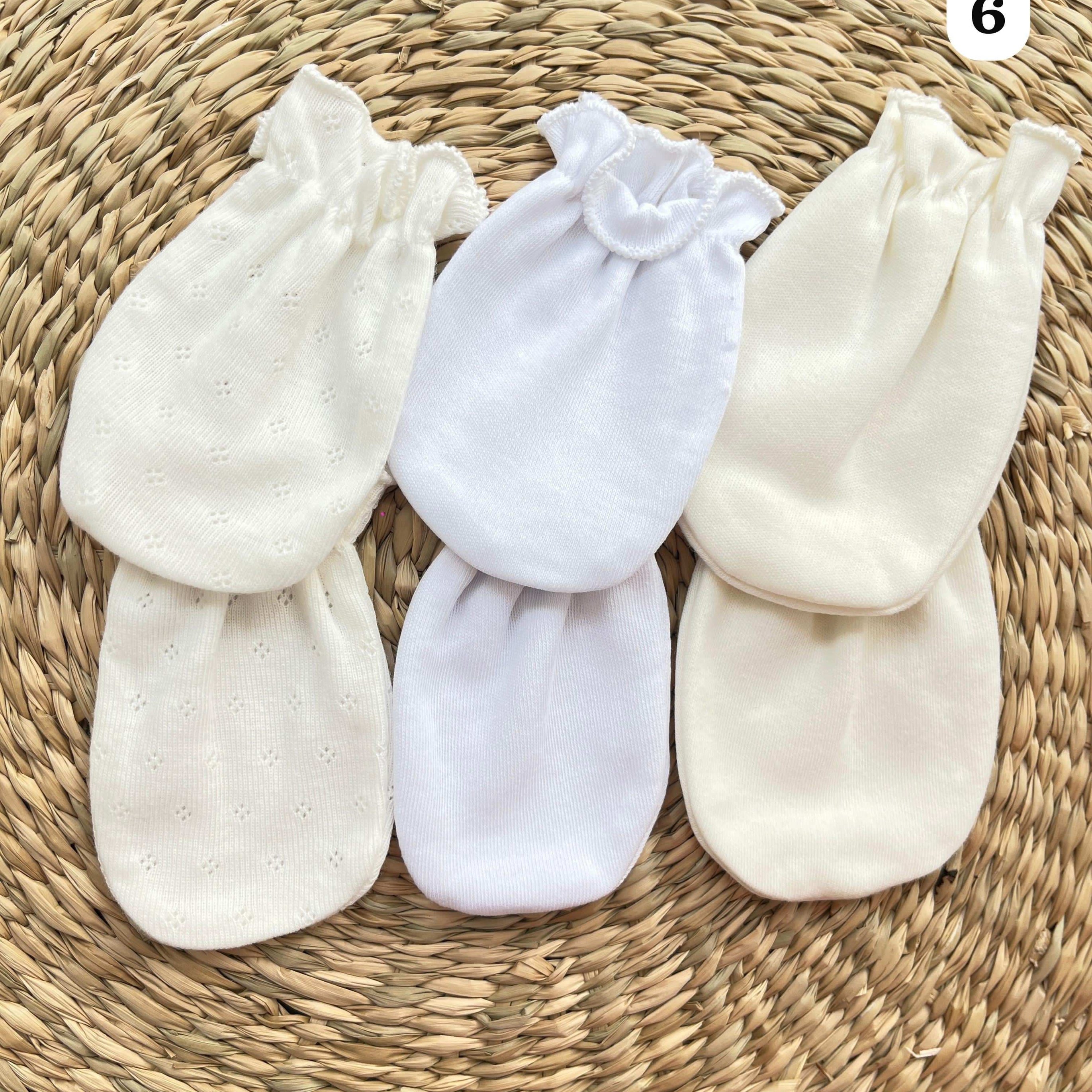 Lot de 3 moufles bébé 100% Coton