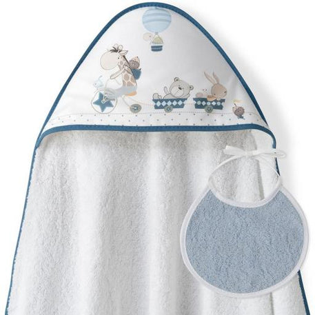 Interbaby cap de bain 100×100 et bavoir