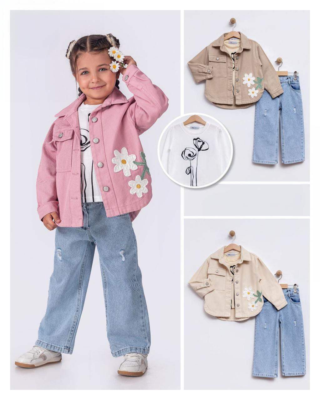 Ensemble 3 pièces pour filles - babyboss Mode - pour bébé Maroc -www.babyboss.ma