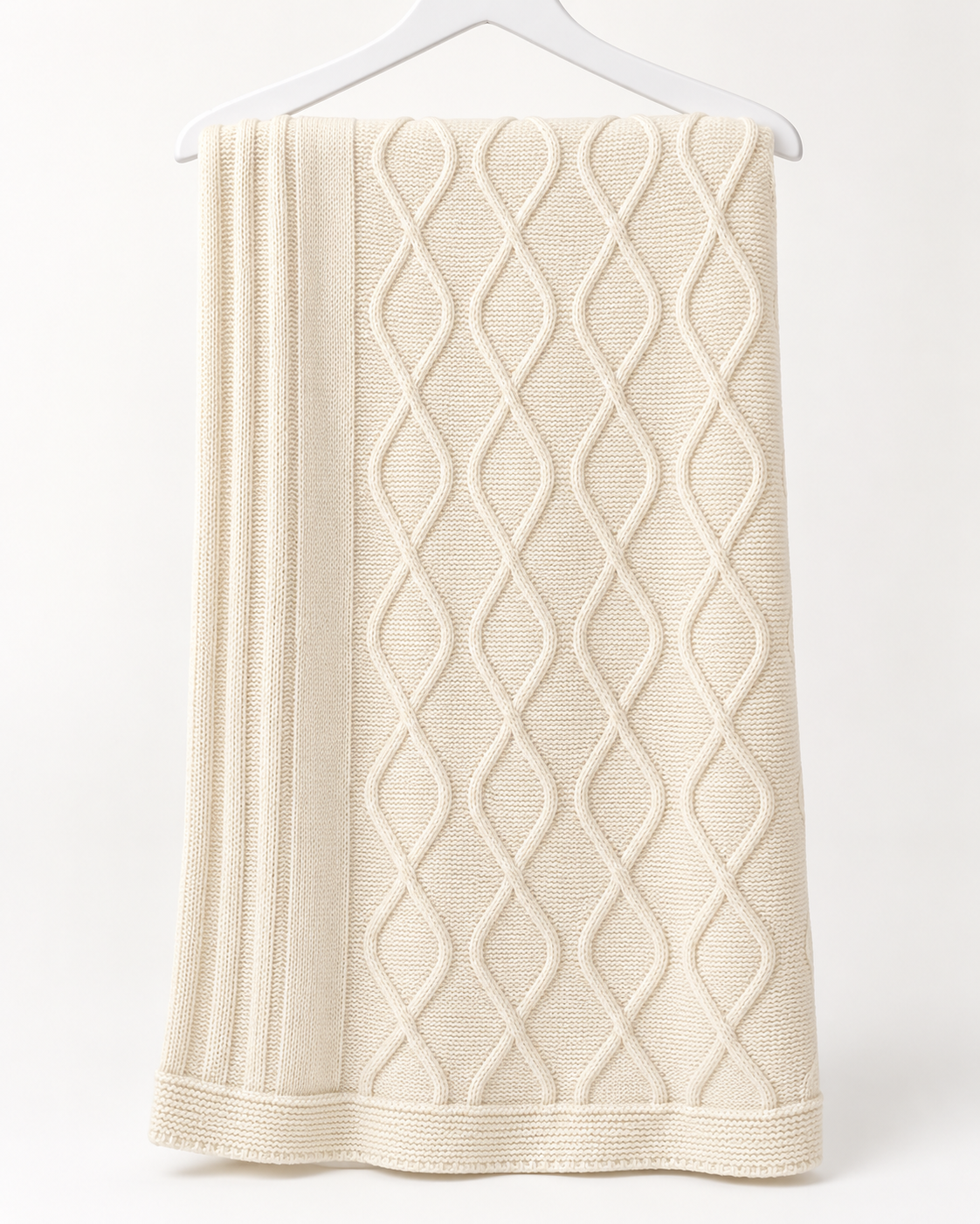 Couverture Bébé en Maille Tricotée Doublée Polaire – 88 × 74 cm