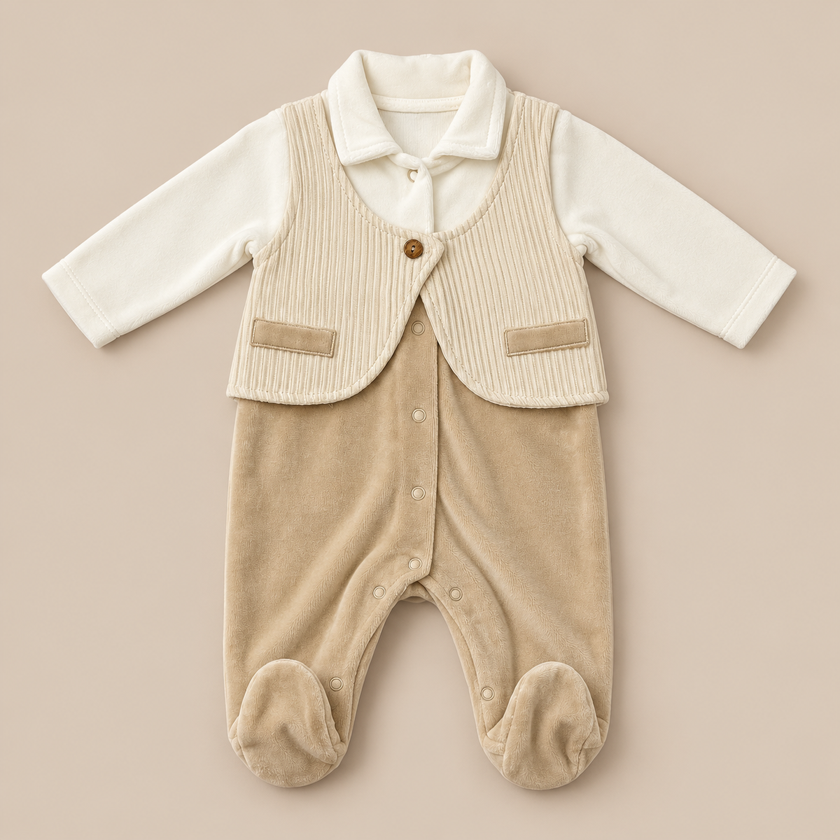 Grenouillère bébé en velours Bebelina