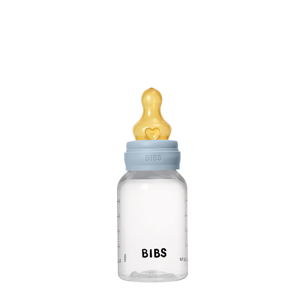 Biberon sans BPA 150ml avec tétine en latex Débit lent - Baby Blue