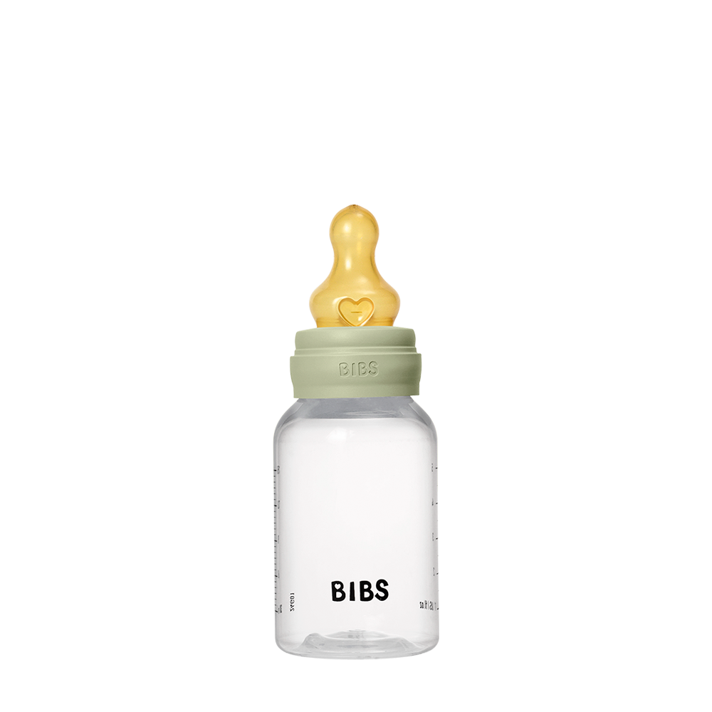 Biberon sans BPA 150ml avec tétine en latex Débit lent - Sage - Bibs - Baby Bottle pour bébé Maroc -www.babyboss.ma