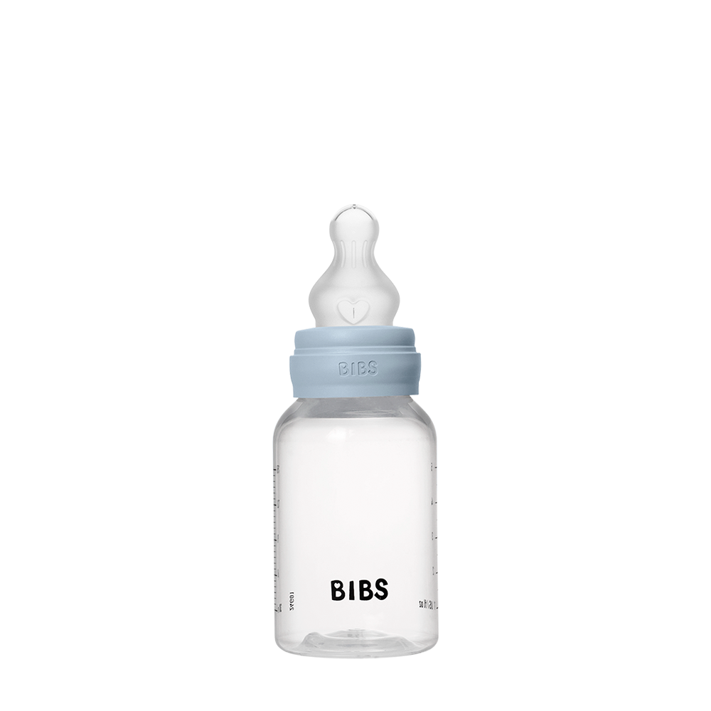 Biberon sans BPA 150ml avec tétine en silicone Débit lent - Baby Blue
