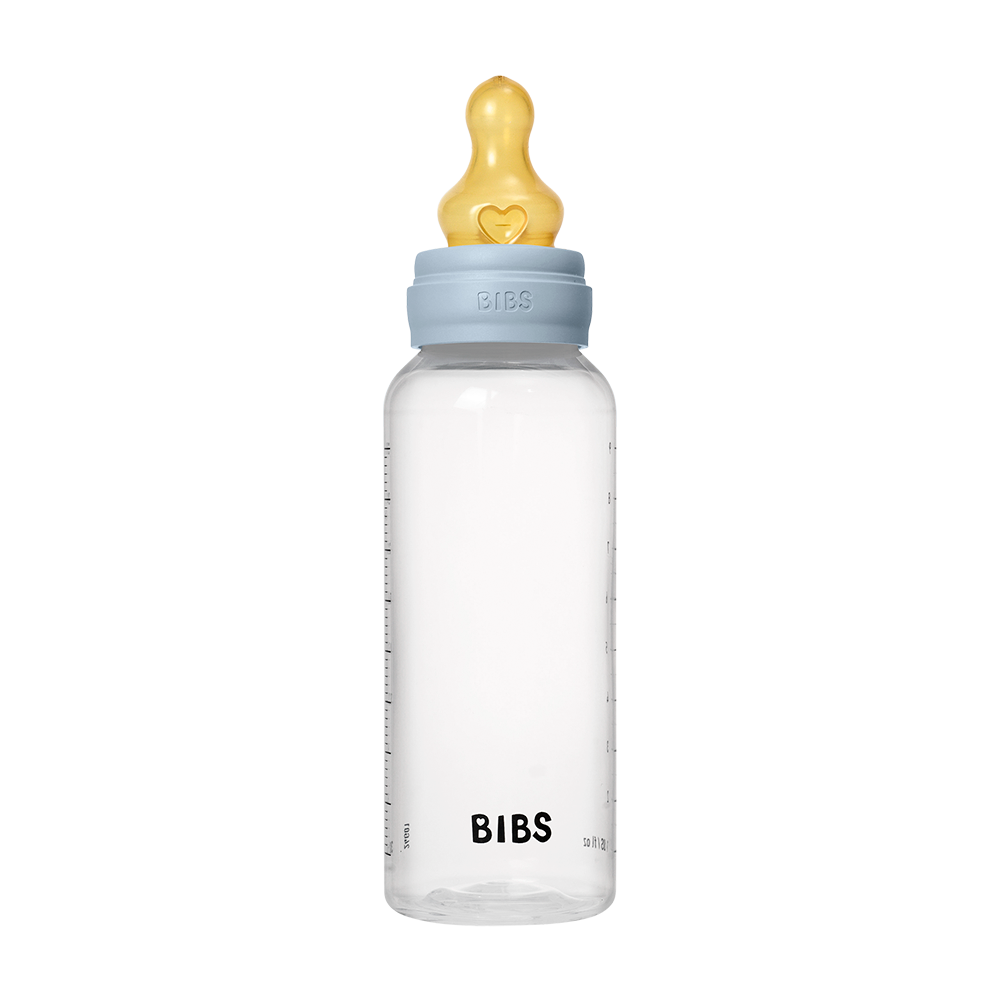 Biberons en Plastique sans BPA 270ml avec Tétine en Latex Débit moyen -Baby Blue - BIBS