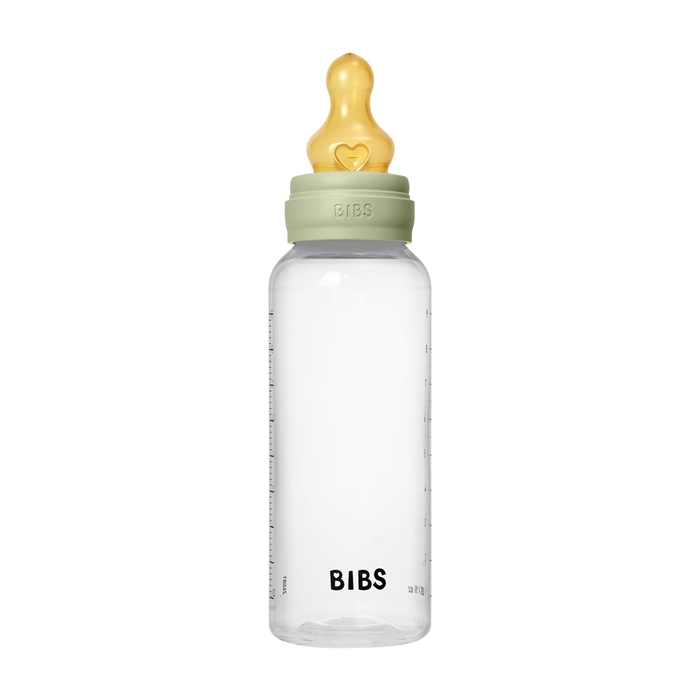 Biberons en Plastique sans BPA 270ml avec Tétine en Latex Débit moyen - Sage - BIBS