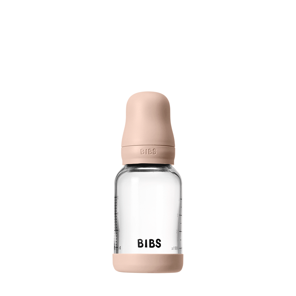 Biberon en Verre 120ml avec Tétine en Silicone Débit Lent - Blush