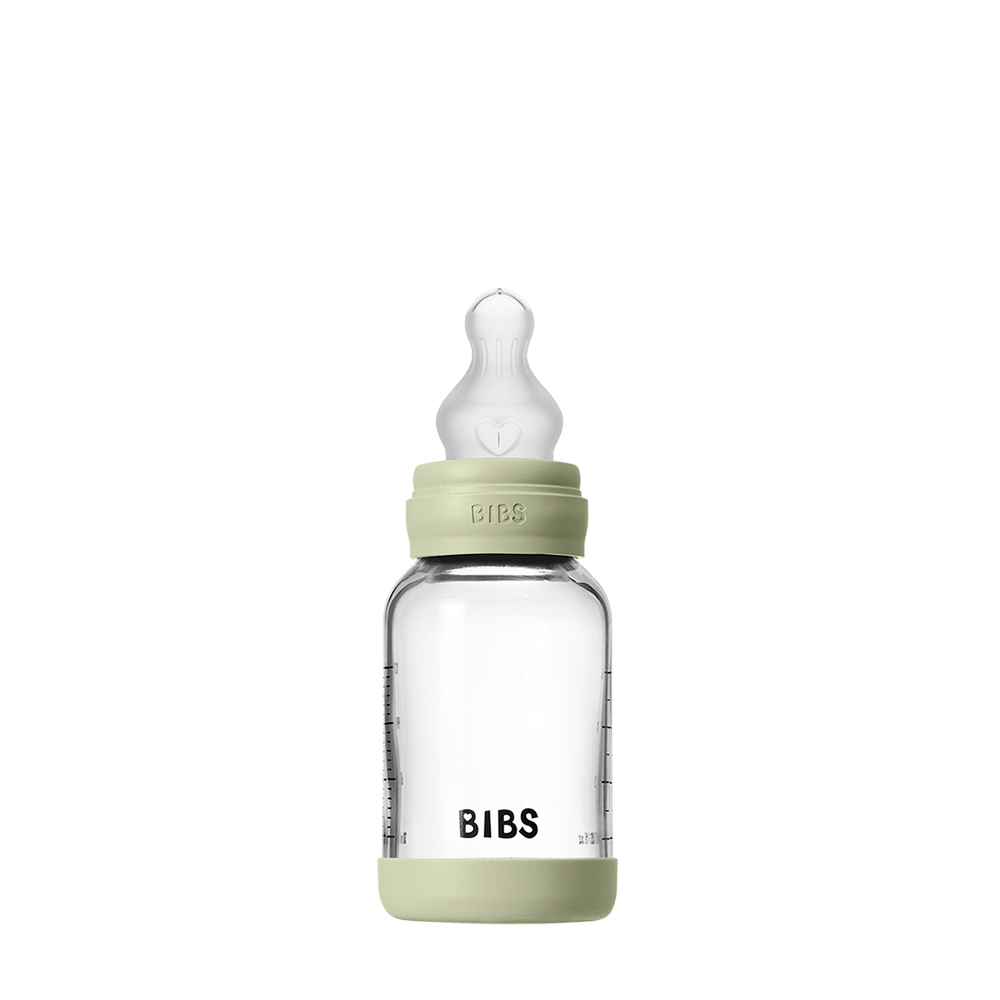 Biberon en Verre 120ml avec Tétine en Silicone Débit Lent - Sage