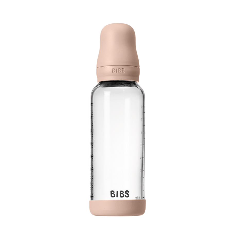 Biberon en Verre 240ml avec Tétine en Silicone Débit Moyen - Blush
