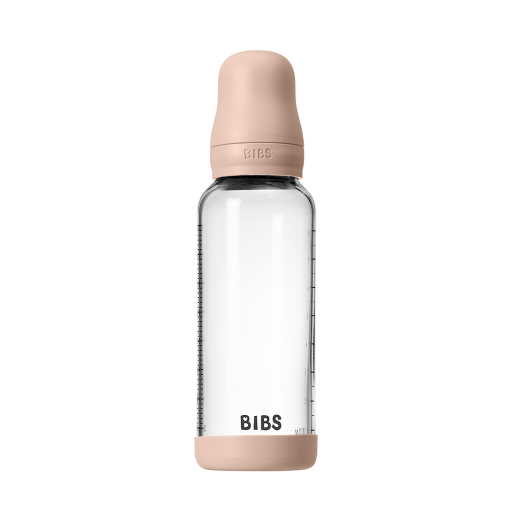 Biberon en Verre 240ml avec Tétine en Silicone Débit Moyen - Blush