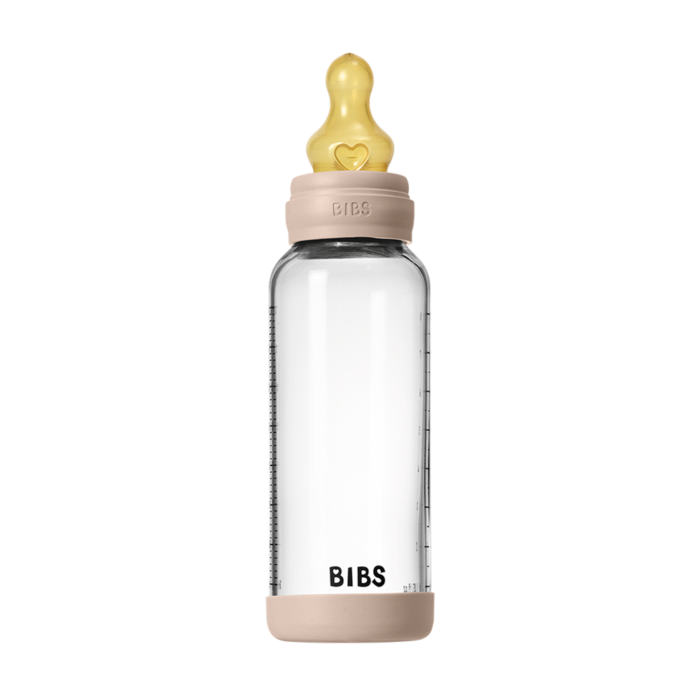 Biberon en Verre 240ml avec Tétine en Latex Débit Moyen - Blush