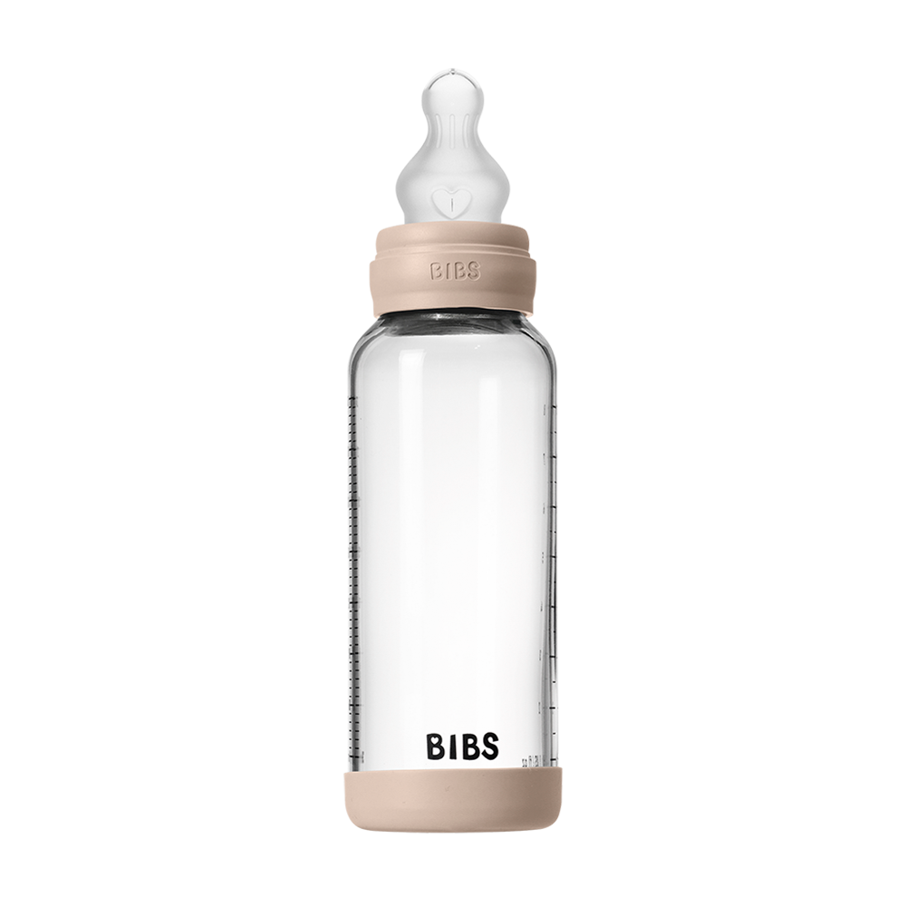 Biberon en Verre 240ml avec Tétine en Silicone Débit Moyen - Blush