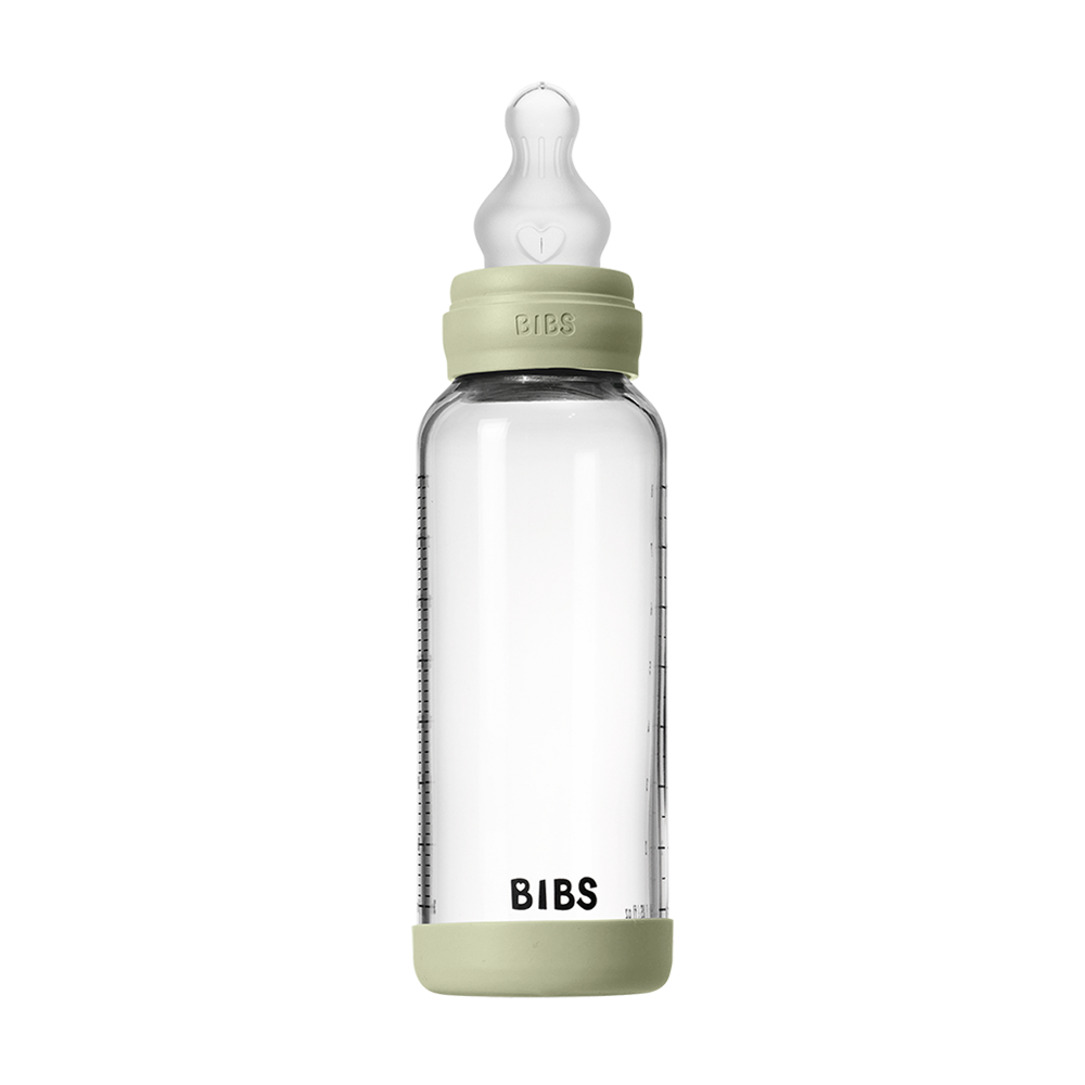 Biberon en Verre 240ml avec Tétine en Silicone Débit Moyen - Sage