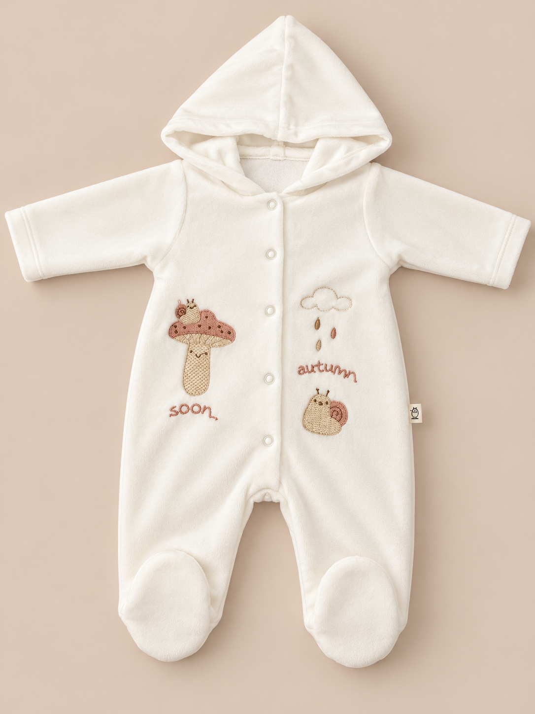 Grenouillère bébé à capuche en velours Bebelina