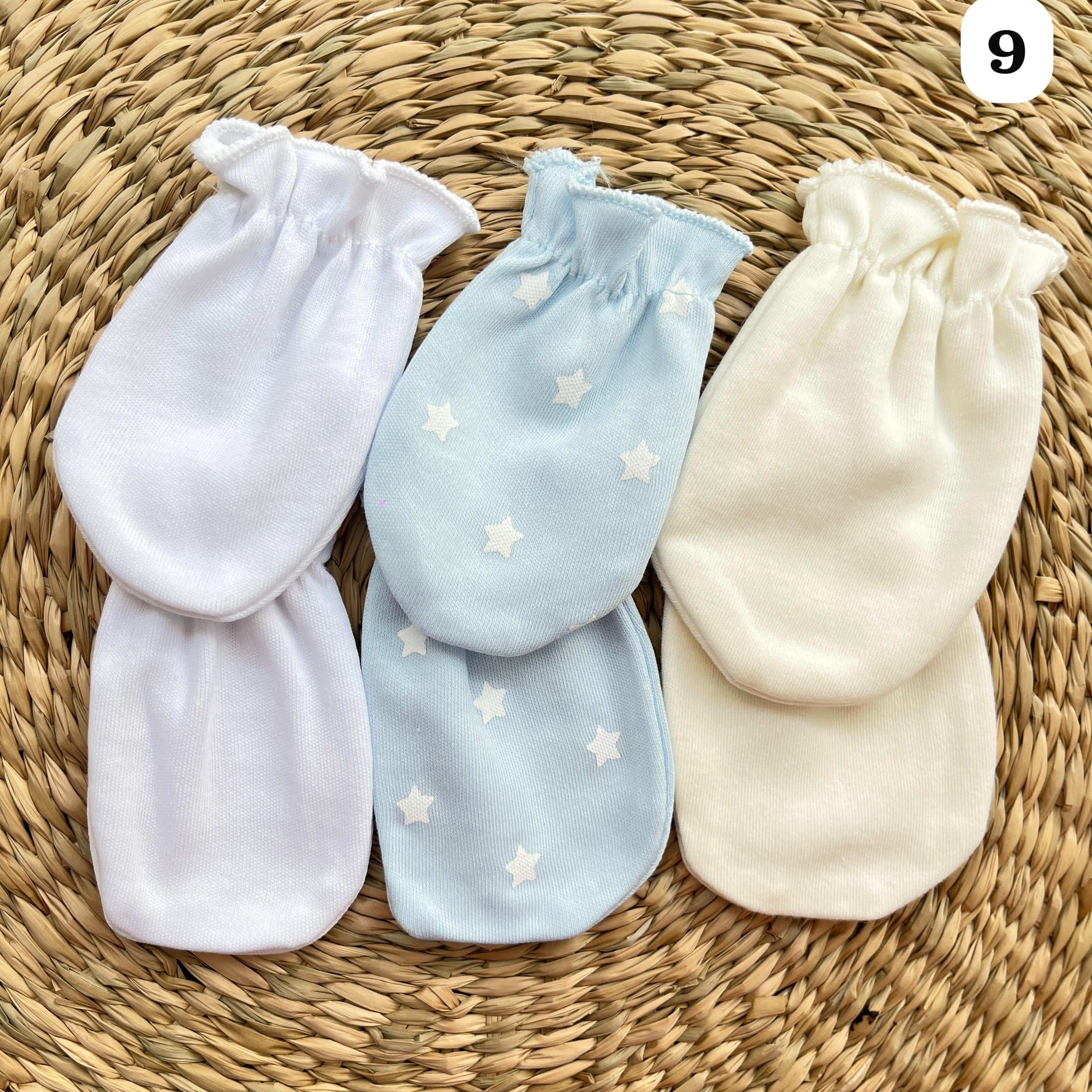 Lot de 3 moufles bébé 100% Coton