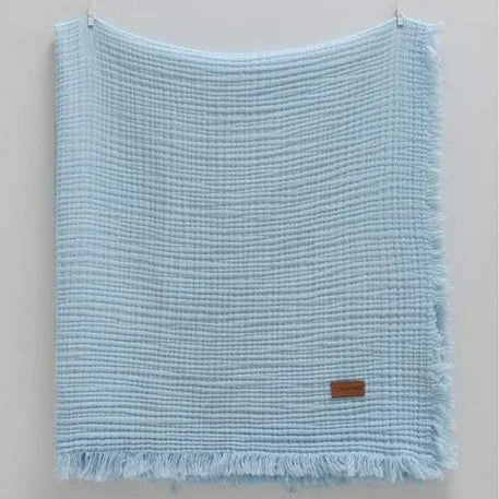 Couverture en mousseline, couleur bleue, 120x100 cm
