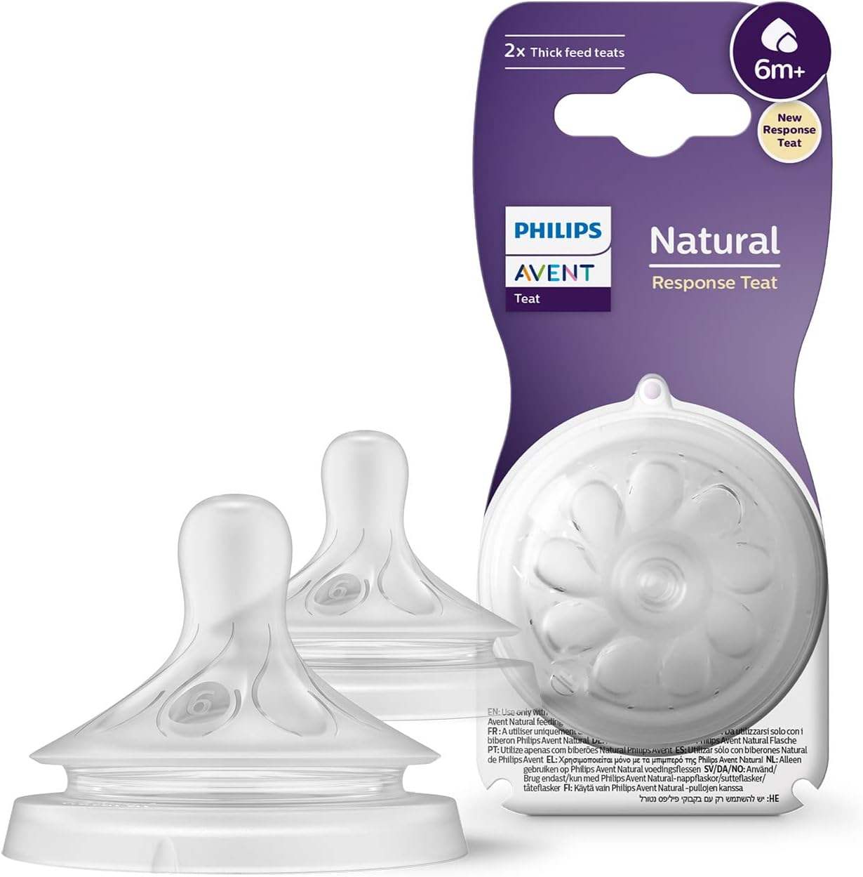 Avent Tétine Natural débit liquides épais 6m+ - Philips Avent - Tétines pour bébé Maroc -www.babyboss.ma