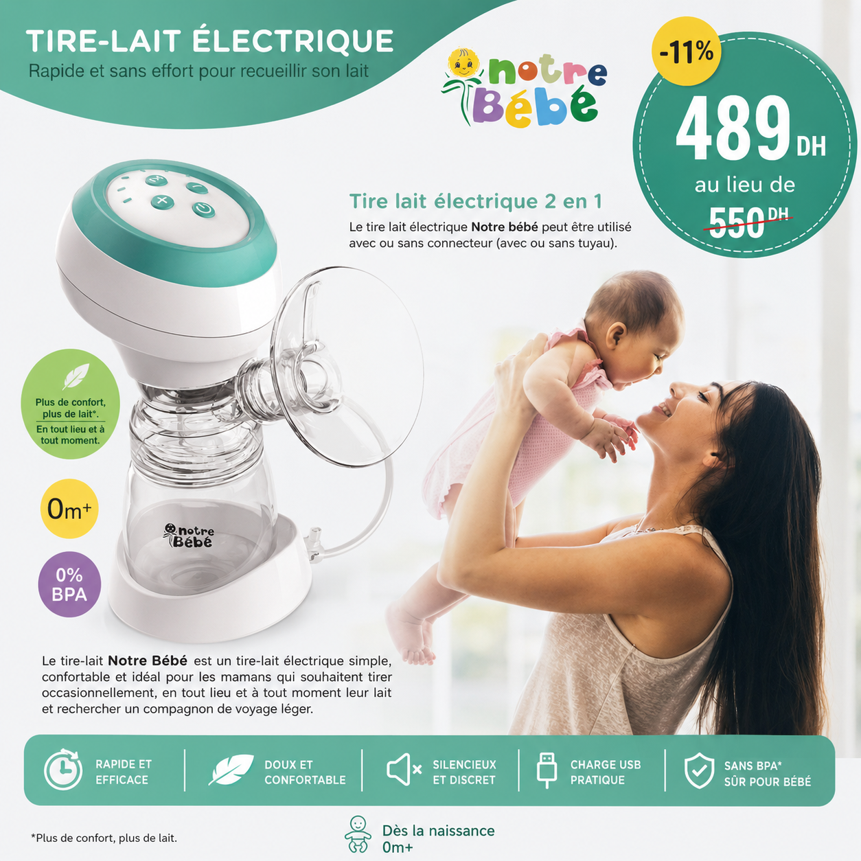 Notre bébé Tire-Lait Electrique