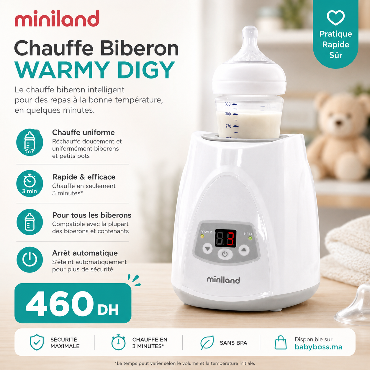 Chauffe Biberon warmy digy - Miniland