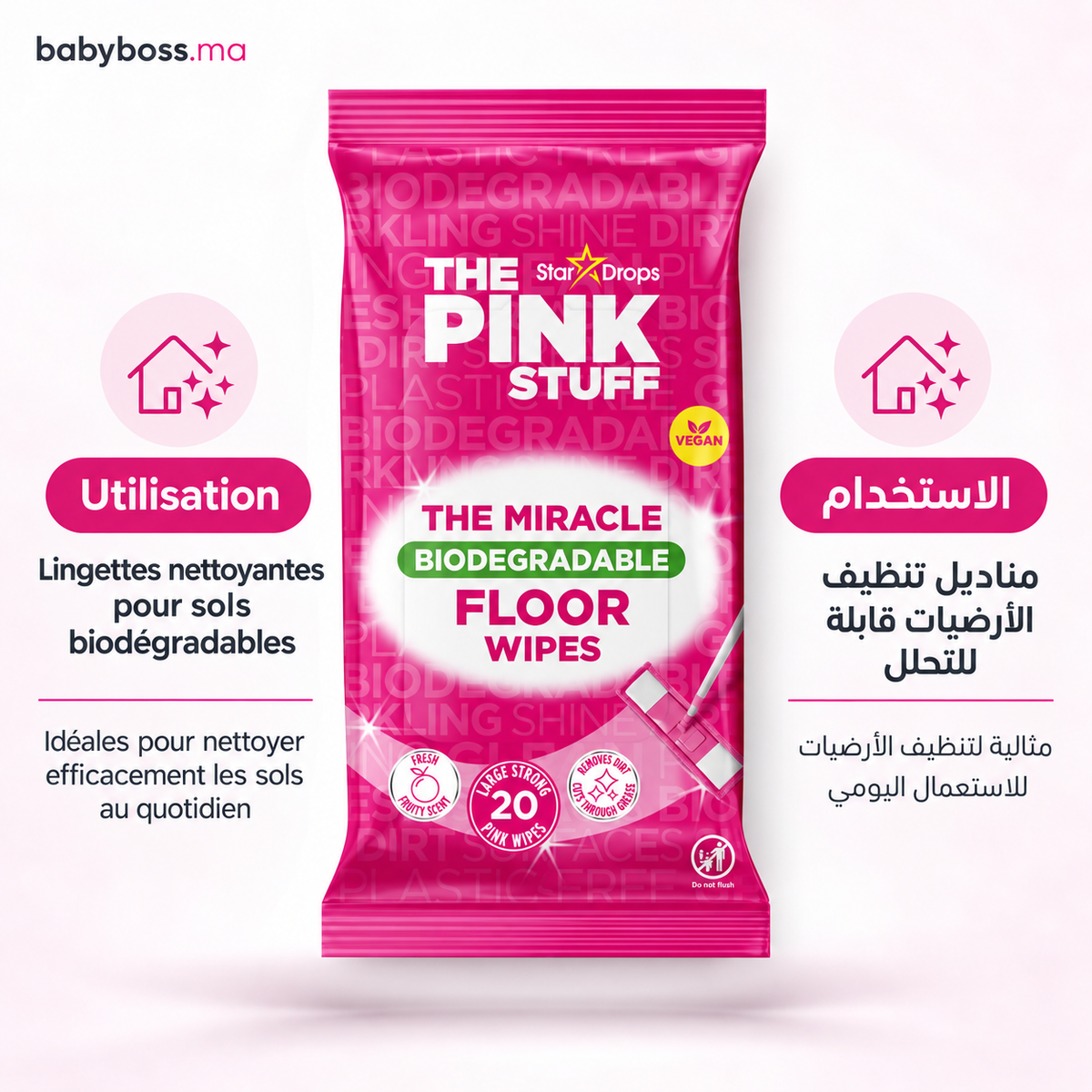 The pink stuff - Toallitas limpiadoras biodegradables para suelos *20