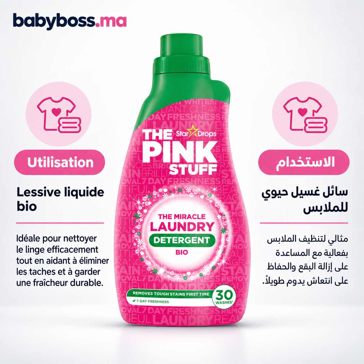 The Pink Stuff – Detergente Líquido Hipoalergénico Sensitive Bio 960 ml