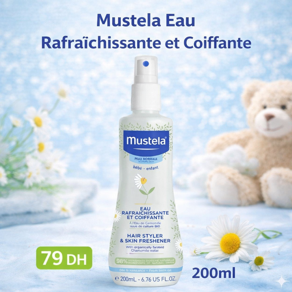 Mustela Eau Rafraîchissante et Coiffante - 200ml - Mustela - Animaux Sauteurs - Babyboss.ma