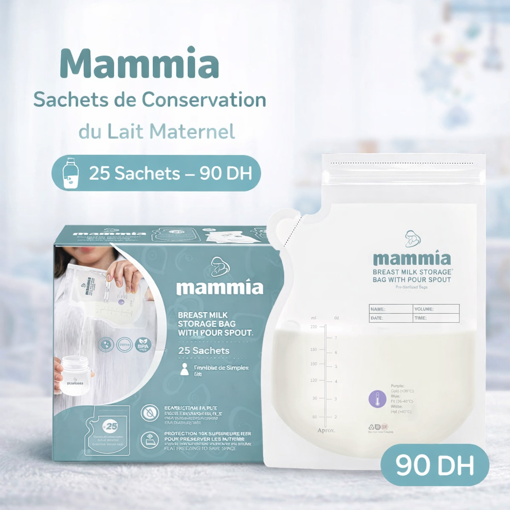 Mammia 25 Sachets de Conservation du Lait Maternel - Mammia - Sachets de Conservation du Lait - Babyboss.ma