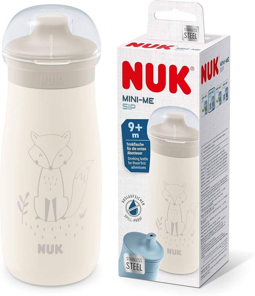NUK Mini-Me Sip en acier inoxydable 300ml avec bec verseur blanc - NUK - pour bébé Maroc -www.babyboss.ma