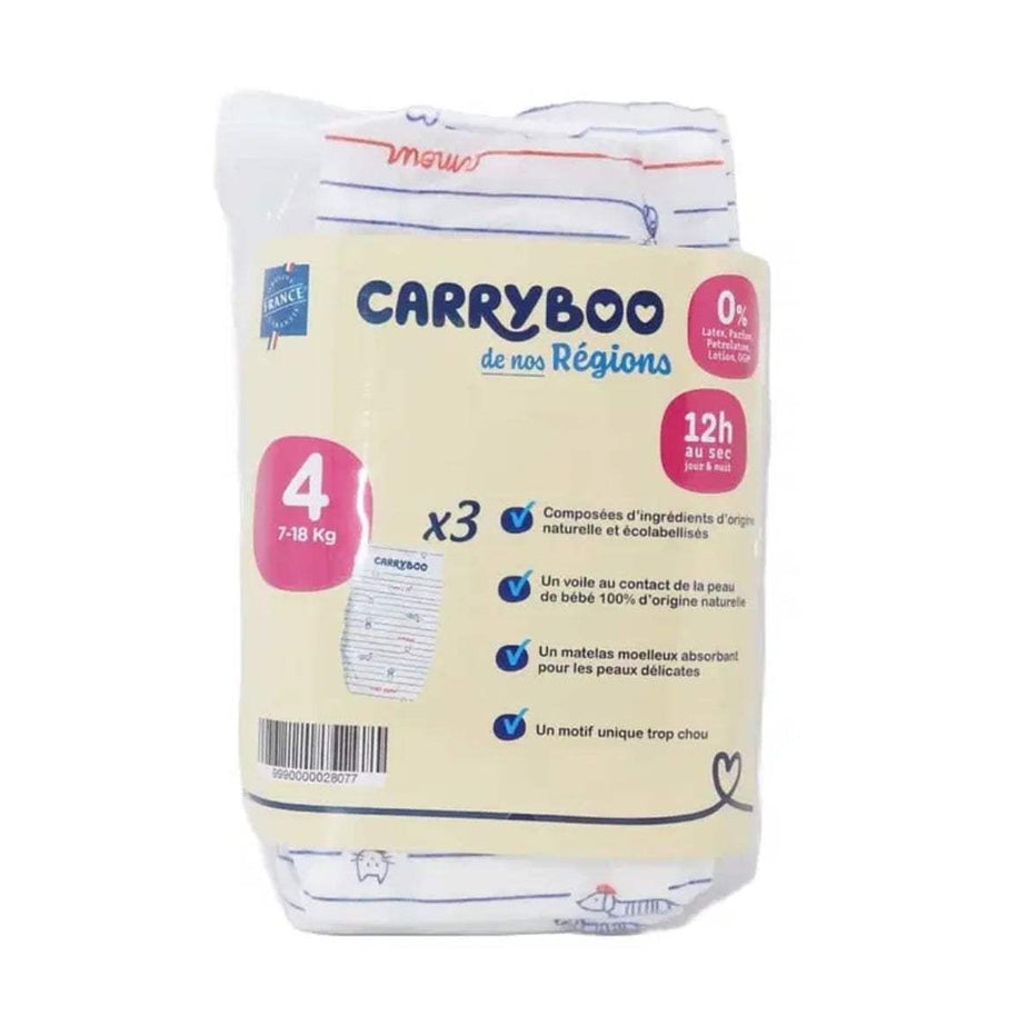 Carryboo Couches Petit Format Taille 4 (7-18kg) – 3 Unités - Carryboo - Couches Bébé pour bébé Maroc -www.babyboss.ma