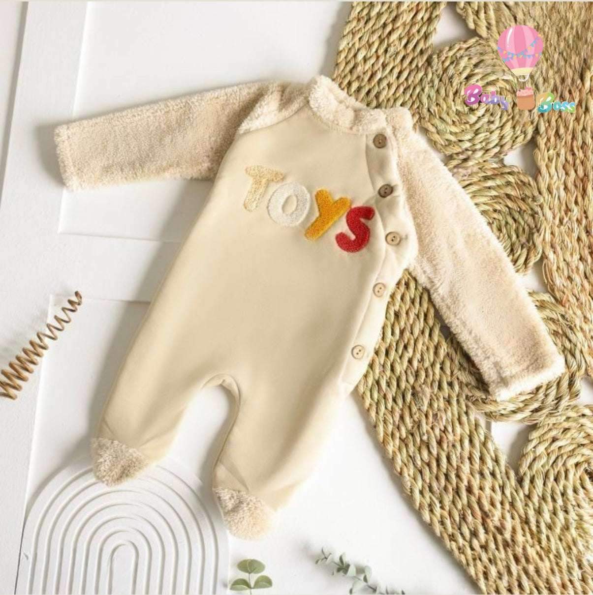 Grenouillère pour garçons beige - flash - pour bébé Maroc -www.babyboss.ma