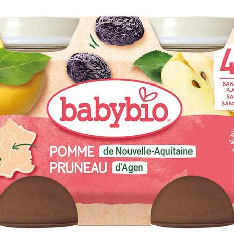 Babybio Pot Pomme Pruneau 2x130g - Babybio - Alimentation pour bébé Maroc -www.babyboss.ma