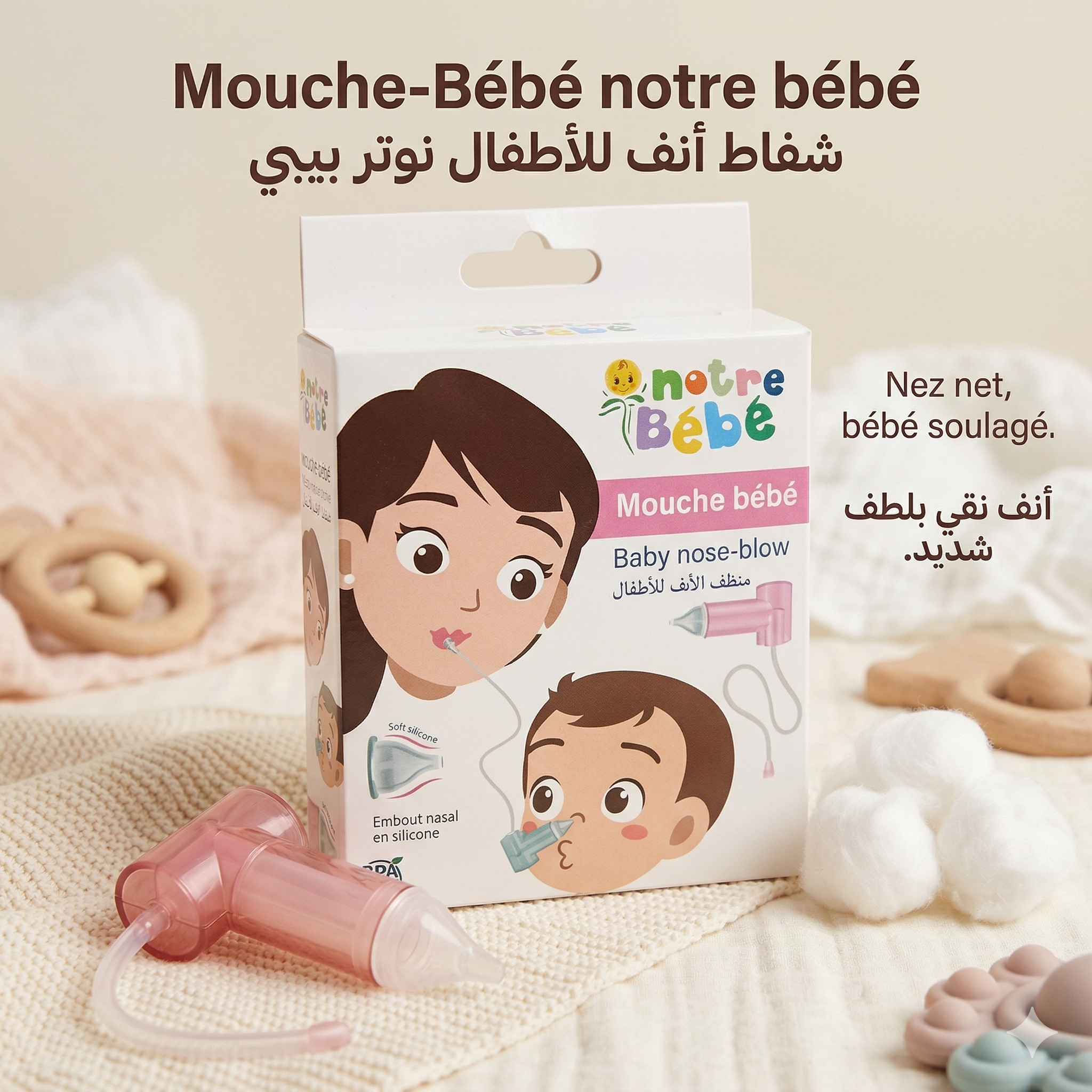 Notre bébé mouche bébé avec embout en silicone