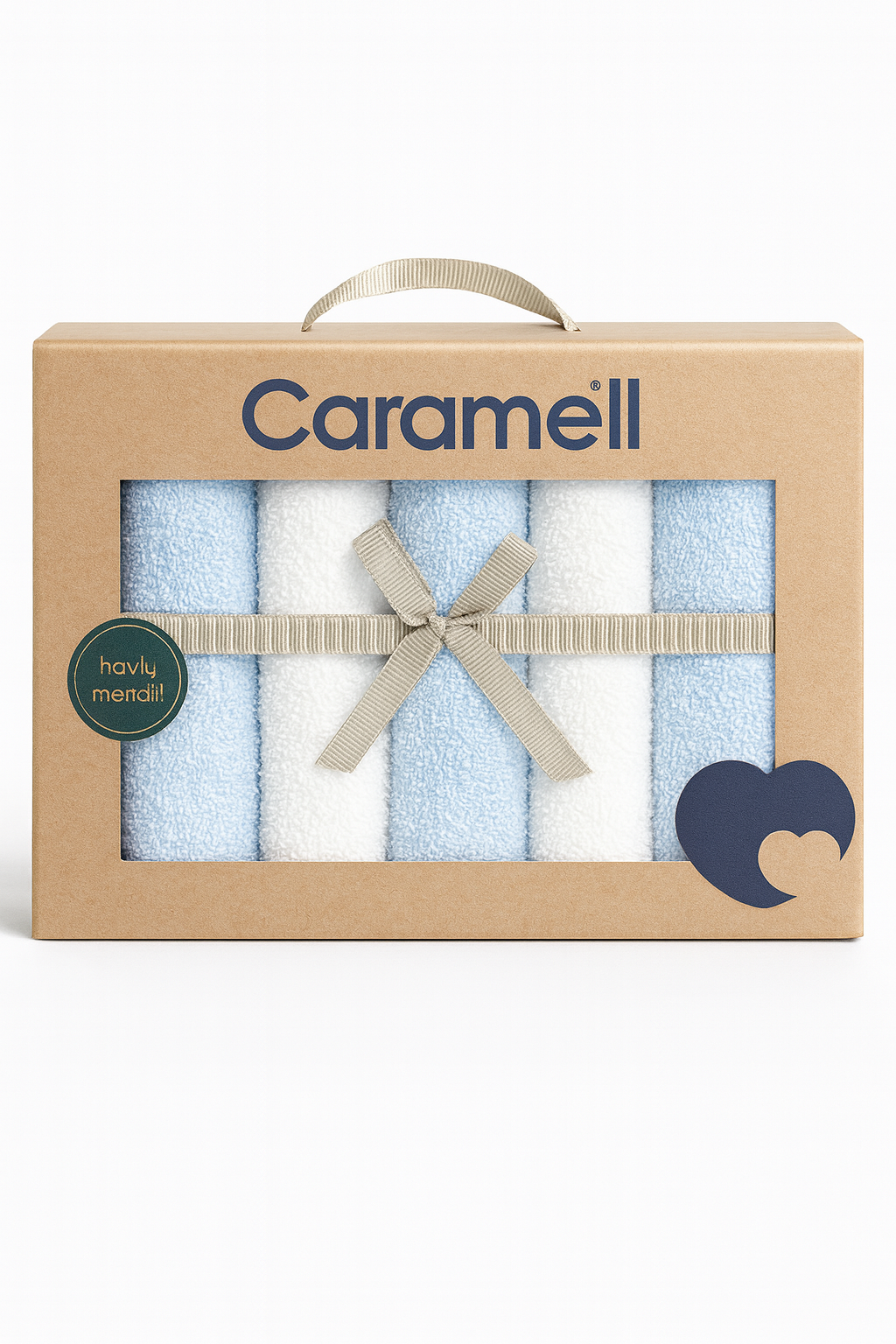 Set of 5 pink fabric handkerchiefs - Caramell