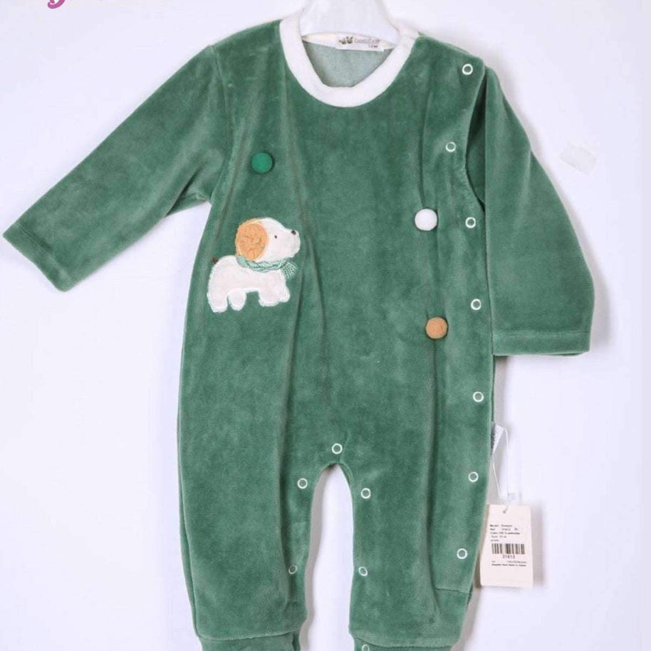 Grenouillère garçon en vert - flash - pour bébé Maroc -www.babyboss.ma