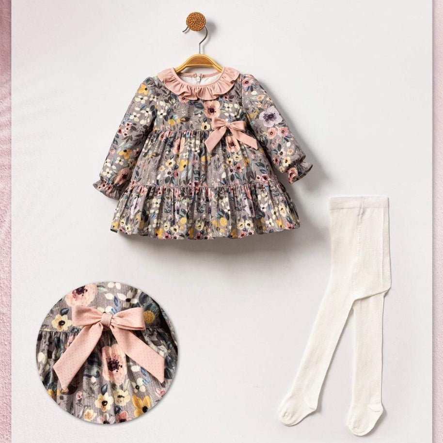 Robe Douce et Bas Assortis pour Bébé - babyboss Mode - pour bébé Maroc -www.babyboss.ma