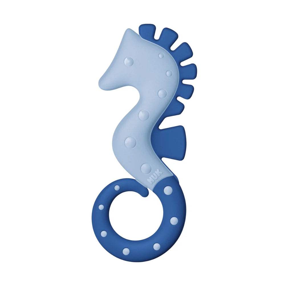 NUK Anneau de Dentition Hippocampe Bleu - 3M+ - NUK - Anneau de dentition pour bébé Maroc -www.babyboss.ma