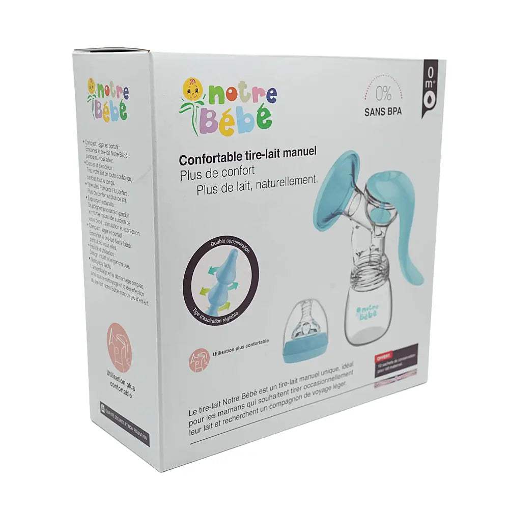 Notre Bébé Tire-lait Manuel Réglable - Bleu - Notre bébé - Tire-Lait Manuels pour bébé Maroc -www.babyboss.ma